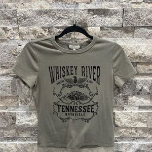 Whiskey River Honky Tonk Graphic Tee Olive Nashville Tennessee Youth Medium